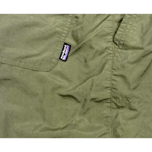 Patagonia Hiking Shorts Womens Size 10 Green 100% Nylon Pockets Drawstring - Picture 2 of 7